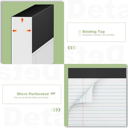 4 Pack Note Pads 8.5 x 11 White Legal Pads Narrow Ruled - Image 4