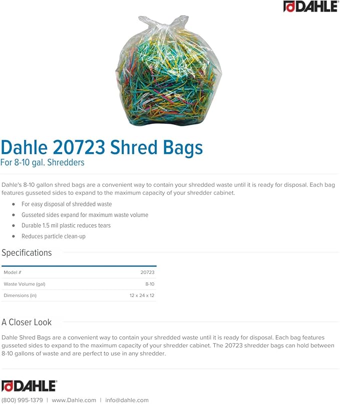 Dahle 20723 Shred Bags w/Gusseted Sides - Image 2