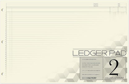 BookFactory Ledger Pad/Large 2 Column Accounting Ledger Columnar Pads by BookFactory