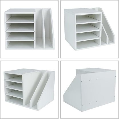 PAG Wood Desktop File Holder Organizer Mail Sorter, 15.35" W x 12.16" D x - Image 3