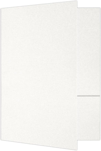 LUXPaper 9" x 12" Presentation Folders | Two Pocket | White Linen | 100lb. by LUXPaper