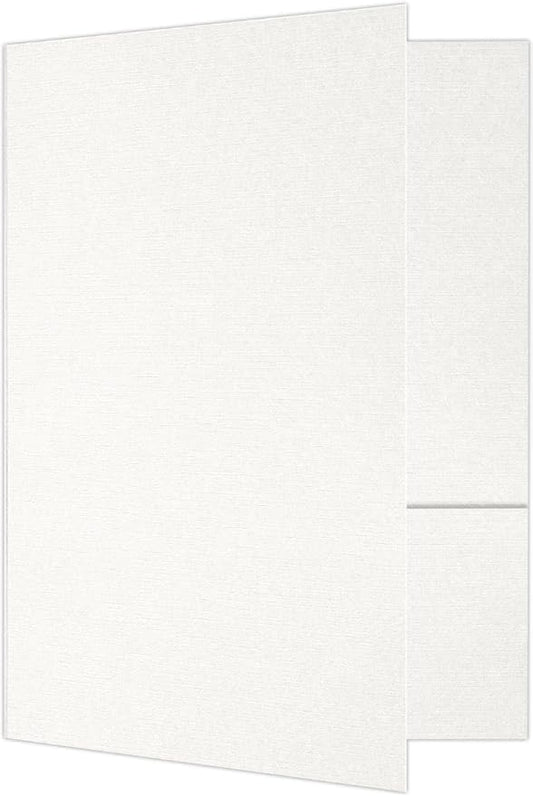 LUXPaper 9" x 12" Presentation Folders | Two Pocket | White Linen | 100lb. by LUXPaper