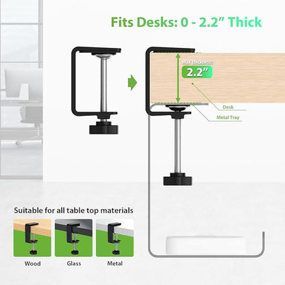 KEEGH 16" Under Desk Cable Management Tray, Desk Cord Organizer Upgrade Capacity - Image 7
