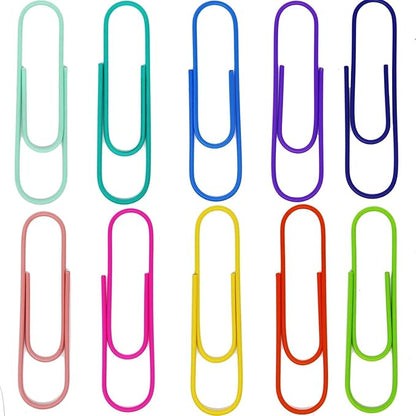 CasaVibe 50 Pack 4 Inches Jumbo Paper Clips, Vinyl Coated Multicolored Extra - Image 3