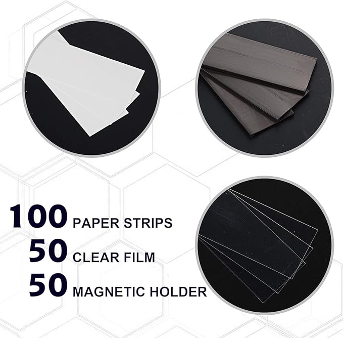 LLPT Magnetic Label Holder 5" x 3" 50 Packs C Channel 300g White Paper Cards - Image 2