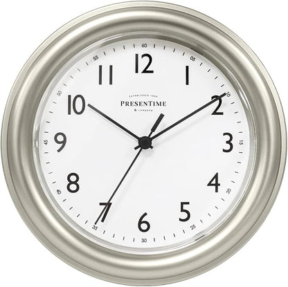 Presentime & Co. 8.5" Modern Farmhouse Essential Wall Clock, Silent Non Ticking by Presentime