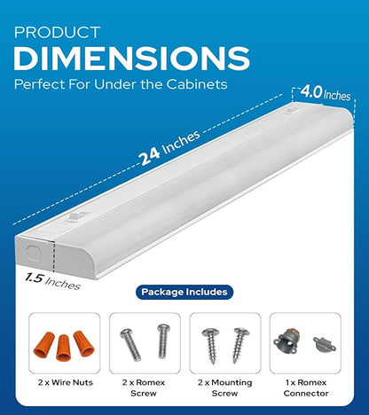 24 Inch Hardwired Under Cabinet Lights, 2 Colors - Image 3