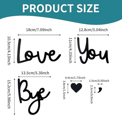 Wooden Love You Bye Sign Home Decor - Image 5