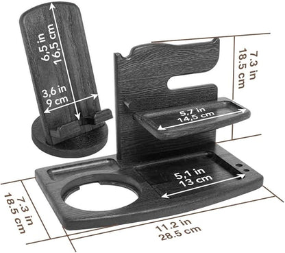 Gifts for Men, Fathers Day Wood Phone Docking Station for Dad, Desk or - Image 3
