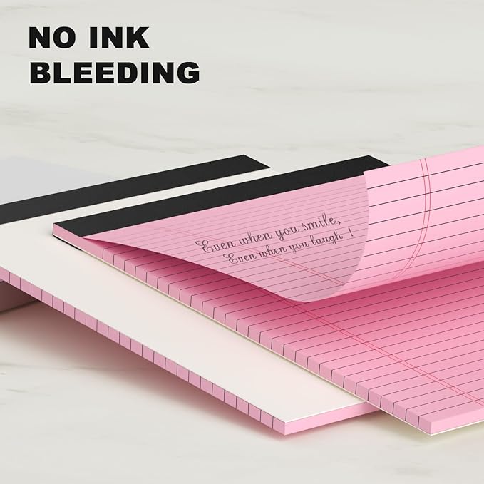 AILZFEI Pink Purple Legal Pads 8.5 x 11 Wide Ruled, Note Pads 30 Sheets/Pad - Image 4