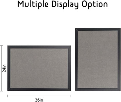 Bulletin Board 36 x 24 Inch, 100% Wood Framed Canvas Cork Board - Image 9