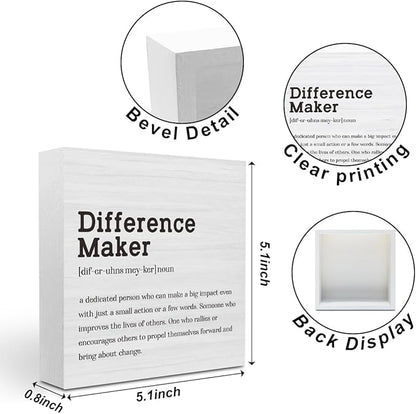 Difference Maker Definition Home Office Decor Wooden Box Sign Motivational - Image 2