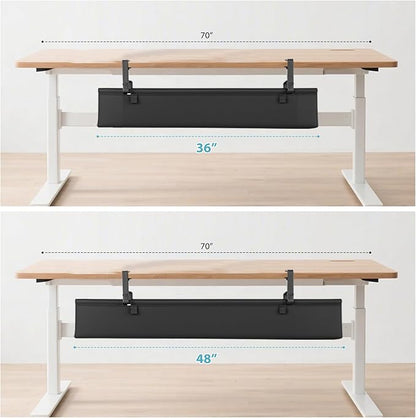 Oxford Cloth Under Desk Cable Management Tray, No-Drill 48" Desk Cable - Image 8