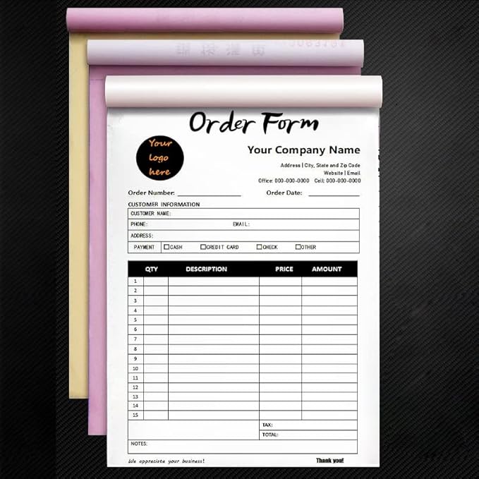 Personalized Invoice Book Custom 2 Part/3 Part Receipt Book Quote Estimate - Image 2