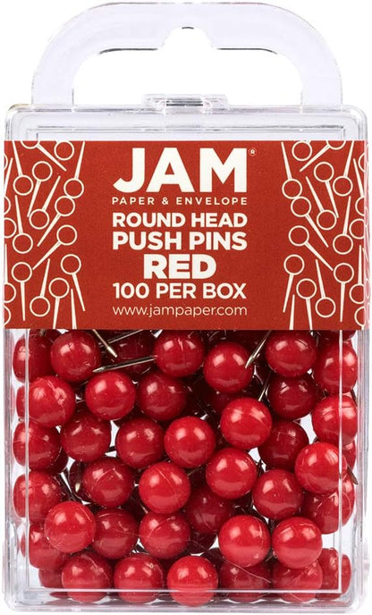 JAM PAPER Colorful Push Pins by JAMPaper