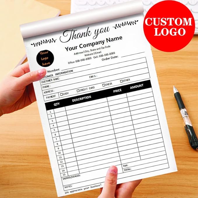 Personalized Invoice Book Custom 2 Part/3 Part Receipt Book Quote Estimate - Image 7