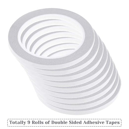 cridoz Double Sided Adhesive Tape, 9 Rolls Double-Side Craft Tape - Image 2