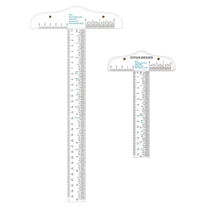 CYFUN DESIGN 12" 6" Acrylic T-Square Ruler Precision Marking T Square Ruler by CYFUNDESIGN