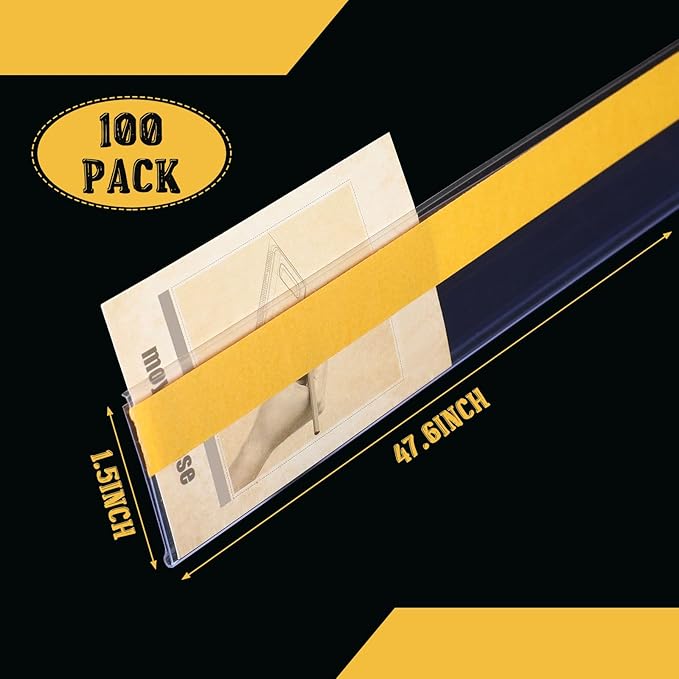 Fainne 100 Pcs Shelf Label Strips 1.5''H x 48 L Self Adhesive Shelf Label - Image 2