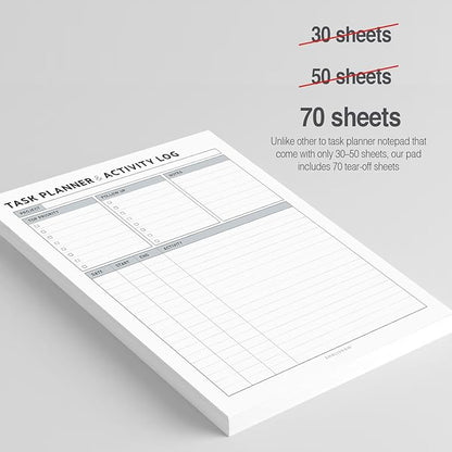 Task Planner & Tracker 8.5 x 11 Tear-Off 70 Sheet Planner Pad – Project - Image 3