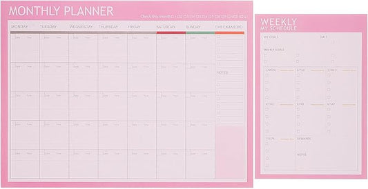 Didiseaon 2pcs Weekly and Monthly Schedule Notepad Undated Planner by Didiseaon
