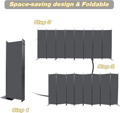 CHOSENM Room Divider, 8 Panel Folding Privacy Screens - Image 5