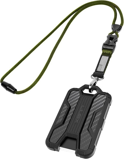 LIUGX Badge Holder with Heavy Duty Breakaway Lanyard, Carbon Fiber-Texture by LIUGX