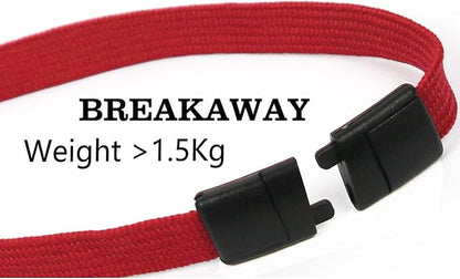 Lanyards Safety Red Lanyards Neck Flat Premium Breakaway Badge Lanyard - Image 3