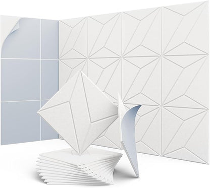 UNECHO 12 Pack 12" X 12" X 0.4" Acoustic Panels by UNECHOACOUSTIC