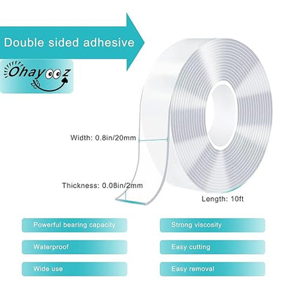 Ohayooz® Extra Strong Double Sided Tape Heavy Duty Removable 30FT, Photo Deco - Image 3