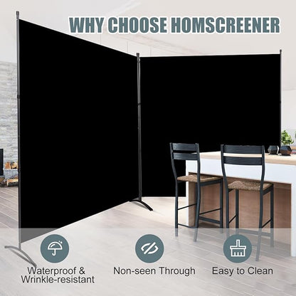 Room Divider 2 Panel Large Privacy Screens, Tall 6FT Partition Room Dividers - Image 4