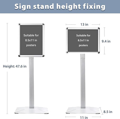 Sign Holder Stand, Heavy-Duty 8.5x11 Inch Aluminum Floor Stand - Image 3