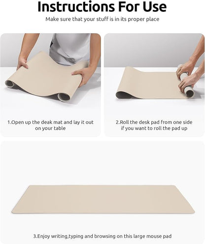 YSAGi Leather Desk Pad Protector, Office Desk Mat, Large Mouse Pad, Non-Slip PU - Image 9