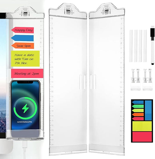 Monitor Memo Boards for Computer, Whole Transparent 2 Pack Multifunction by OSPNIEEK