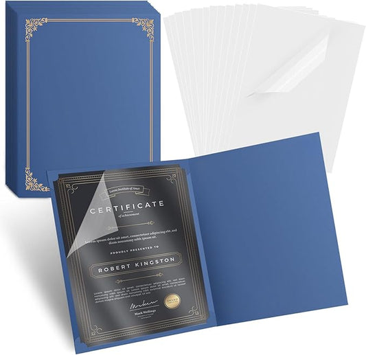 15 Pcs Certificate Holders 8.5 x 11 Additional 15 Pcs Plastic Film, Diploma by Unknown