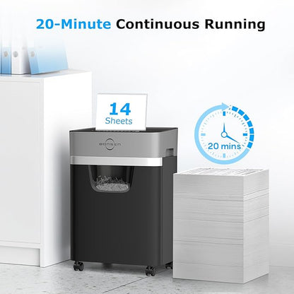 BONSEN 14-Sheet Paper Shredder for Home Office, Heavy Duty Cross Cut Shredder - Image 2