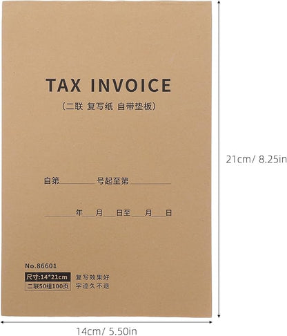 ibasenice Business Invoice Receipt Book 2-Part English Tax Invoice Retail Order - Image 2