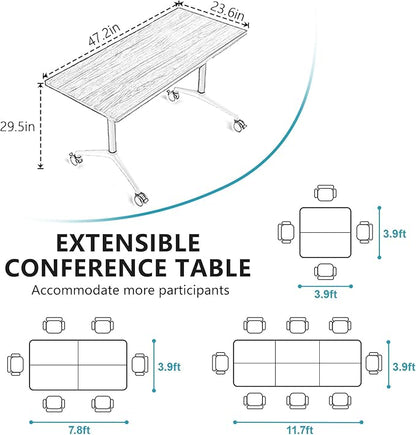 Goakwwuz Conference Room Table, Folding Conference Tables, Thicken Grey Tabletop - Image 9