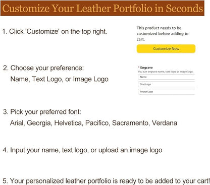 Geslun Personalized Genuine Leather 3 Ring Binder, Custom Engraved 8.5 x 11 - Image 3