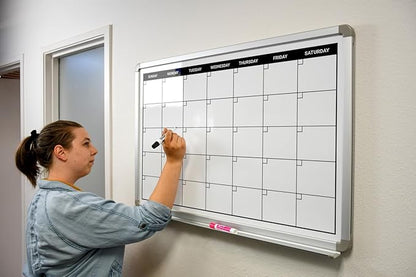 Month Calendar Dry-Erase Scheduling Whiteboard 36" x 24" - Image 3