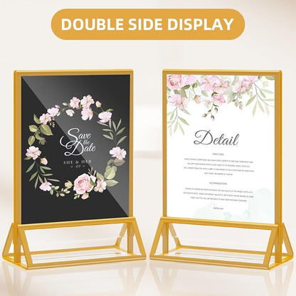 PPH-Sisy Acrylic Sign Holder 5x7 Gold Picture Frame Clear Acrylic Frames - Image 5