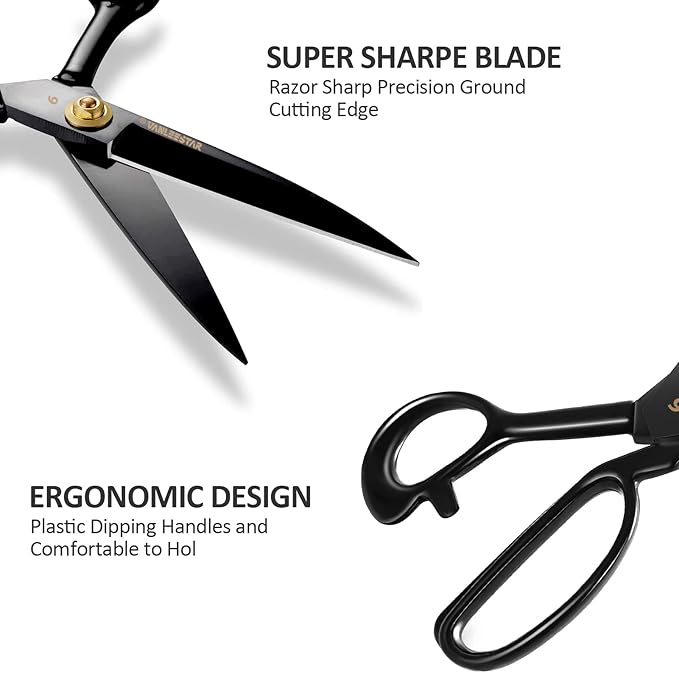 Sewing Scissors, 9 Inch Fabric Dressmaking Scissors Heavy Duty Shears Sharp - Image 3