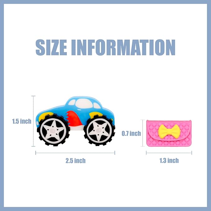 CLOCK KING 132pcs 3D Cute Kids Erasers, Random Desktop Pet Toys Gifts, - Image 2
