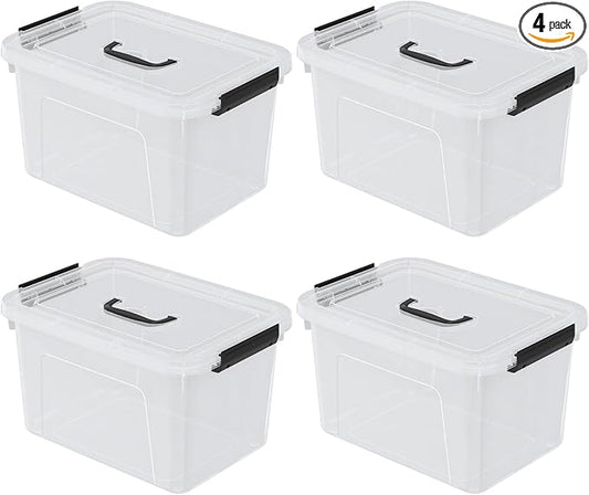 Drephia 10.5 Quart Clear Plastic Storage Box/Container by Drephia