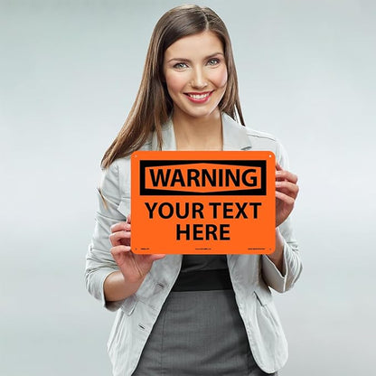 Custom OSHA Style Warning Sign 10" x 14" Plastic Sign, Customizable "Your Text - Image 2