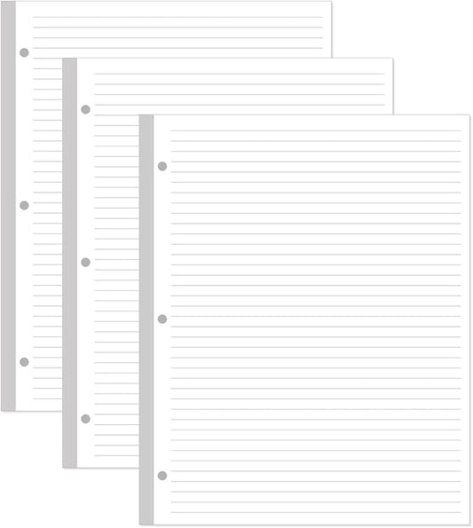 3-Hole Line Paper Refills, Letter Size Loose-Leaf Paper, 300 Sheets/600 Pages by Yaridar