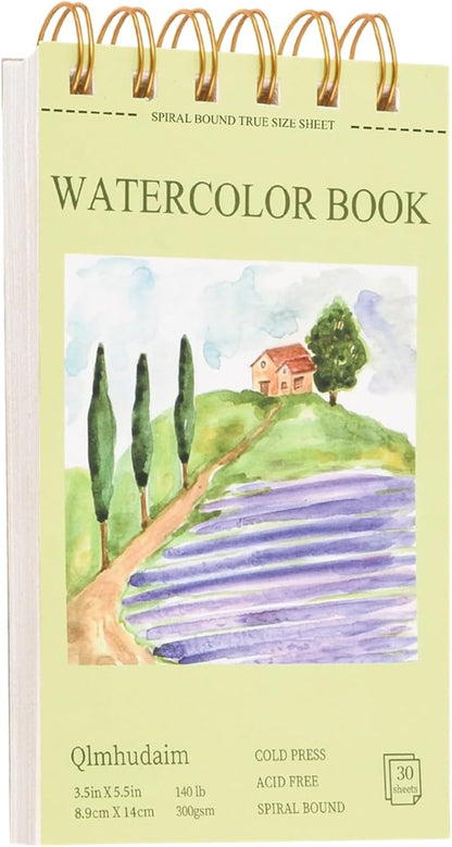 Watercolor Paper Pad 3.5x5.5 Inch | 30 Sheets 140lb/300g, Spiral-Bound by Unknown