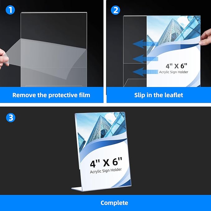 6 Pack Slanted Back Acrylic Sign Holders 4x6 - Image 4