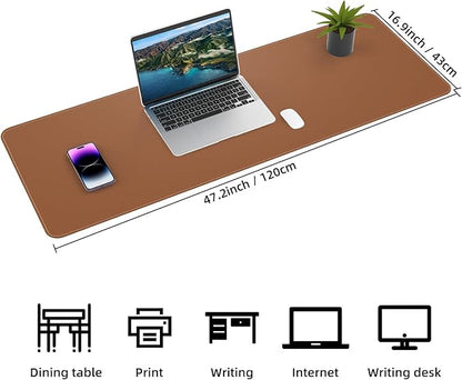Leather Desk pad Protector, Large Desk mat - Image 2