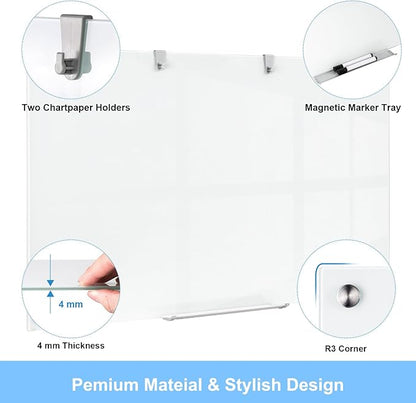 36 x 24 Inches Glass Whiteboard, Magnetic Glass Dry Erase Board - Image 5